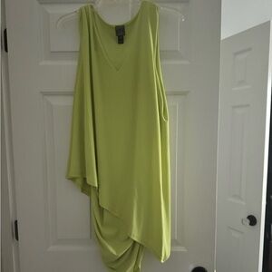 Clara Sun Woo Green Asymmetrical Sleeveless Dress